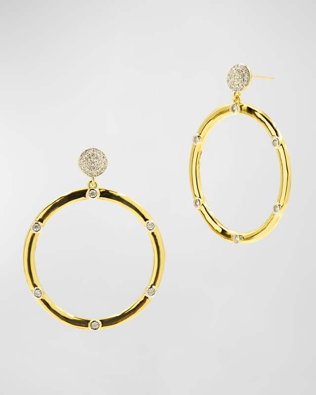 Radiance Open Drop Earrings, Gold